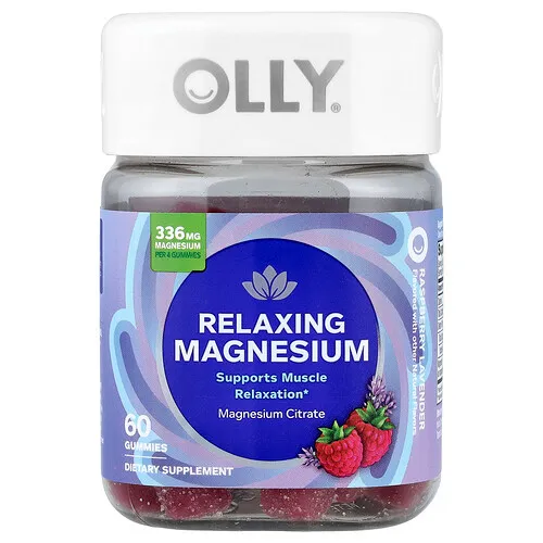 OLLY, Gomitas relajantes de magnesio, Frambuesa y lavanda, 60 gomitas (84 mg por gomita)
