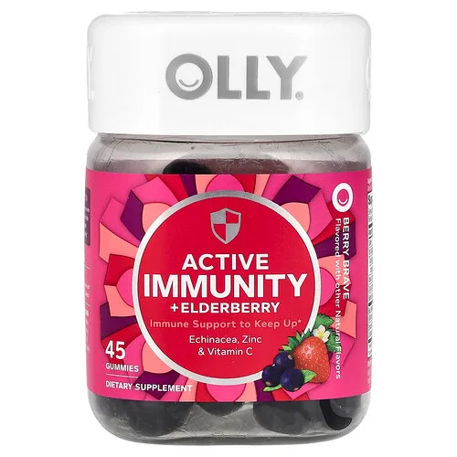 OLLY, Gomitas de saúco y refuerzo para la función inmunitaria activa, Berry Brave, 45 gomitas