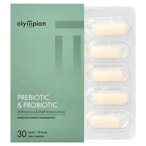 Olympian Labs, Prebióticos y probióticos, 30 cápsulas