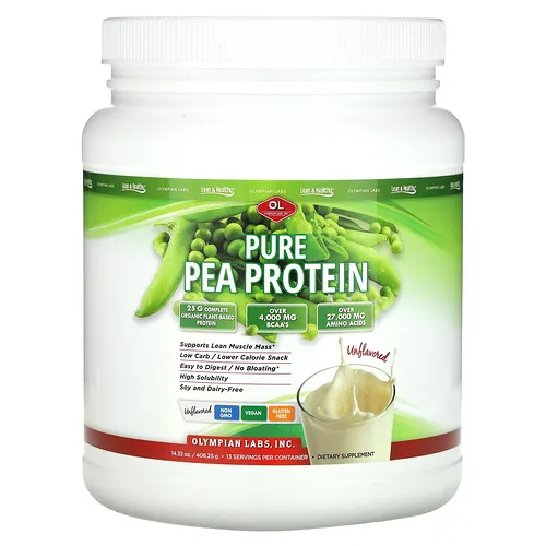 Olympian Labs, Proteína pura de guisante, Sin sabor, 406,25 g (14,33 oz)