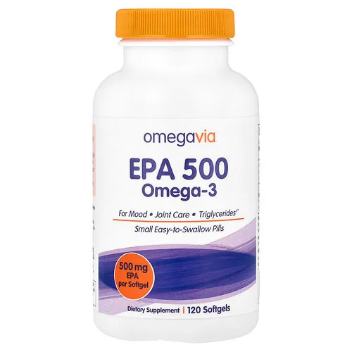 OmegaVia, EPA 500, Omega-3, 500 mg, 120 cápsulas blandas