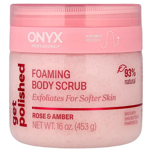 Onyx Professional, Get Polished, Exfoliante corporal espumoso, Rosa y ámbar, 453 g (16 oz)