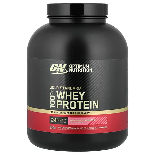 Optimum Nutrition, Gold Standard® 100% Whey, Suero de leche, Fresa deliciosa, 2,27 kg (5 lb)