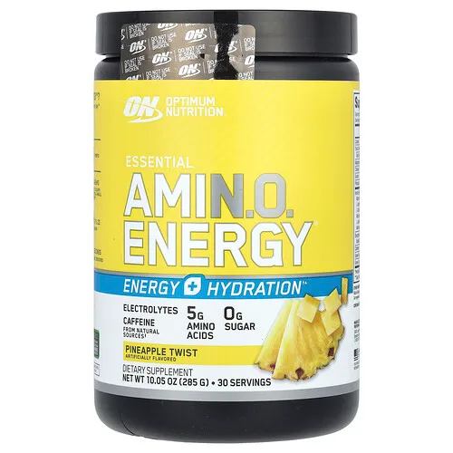 Optimum Nutrition, Energía amino esencial + electrolitos, toquecito de piña, 10.05 oz (285 g)