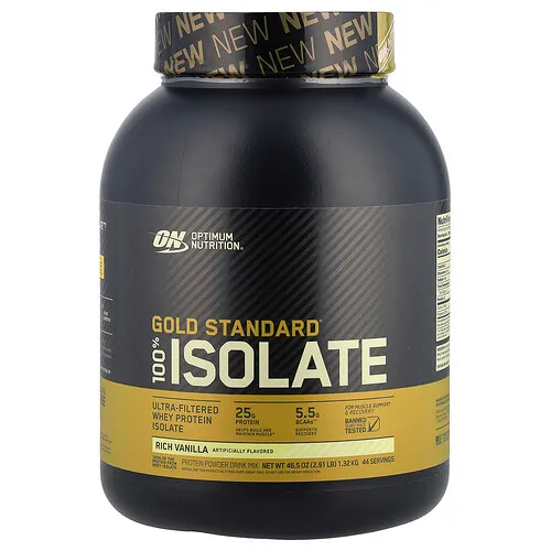 Optimum Nutrition, Gold Standard 100% Isolate, vainilla intensa, 1,32 kg (2,91 lb)