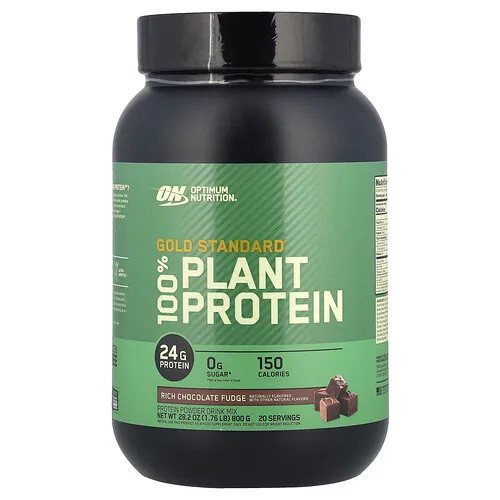 Optimum Nutrition, Gold Standard 100 % Plant Protein, Dulce de chocolate intenso, 800 g (1,76 lb)