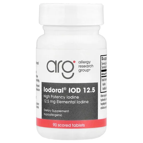 Optimox, Iodoral® IOD 12,5, Yodo de alta potencia, 90 comprimidos ranurados