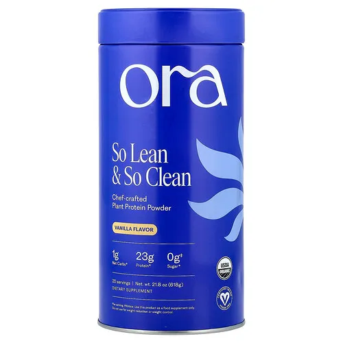 Ora, So Lean & So Clean, Proteína de origen vegetal en polvo elaborada por un chef, Vainilla, 618 g (21,8 oz)