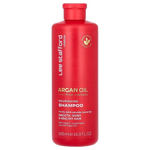 Lee Stafford, Champú nutritivo con aceite de argán, Para cabello seco, opaco y naturalmente grueso, 500 ml (16,9 oz. líq.)