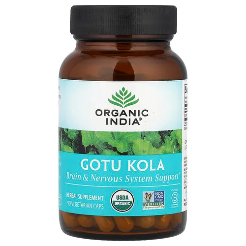 Organic India, Gotu kola, 90 cápsulas vegetales (350 mg por cápsula)