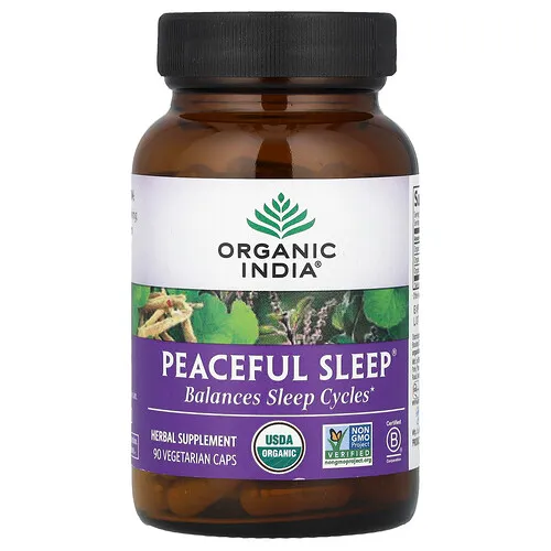 Organic India, Peaceful Sleep®, 90 cápsulas vegetales