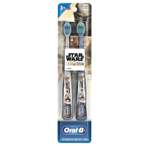 Oral-B, Cepillos de dientes, Star Wars, The Mandalorian, Extrasuave, 3 años en adelante, 2 cepillos de dientes