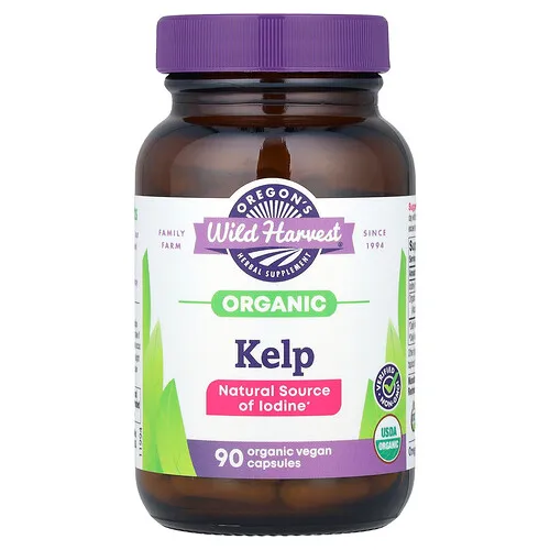Oregon's Wild Harvest, Kelp orgánico, 90 cápsulas orgánicas y veganas