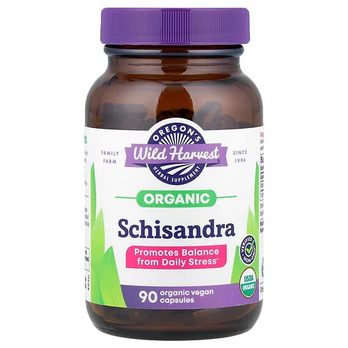 Oregon's Wild Harvest, Esquisandra orgánica, 90 cápsulas orgánicas y veganas (475 mg por cápsula)