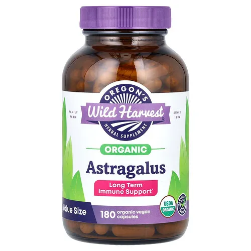Oregon's Wild Harvest, Astrágalo orgánico, 180 cápsulas orgánicas y veganas (375 mg por cápsula)