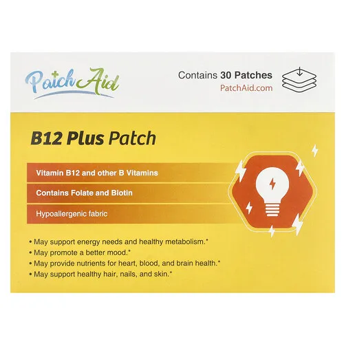 PatchAid, Parche de vitamina B12 plus, 30 parches