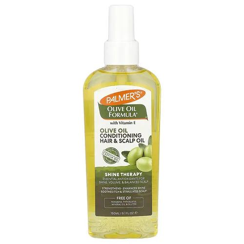 Palmer's, Olive Oil Formula® con vitamina E, Aceite acondicionador para el cabello y el cuero cabelludo, Tratamiento para el brillo, 150 ml (5,1 oz. líq.)