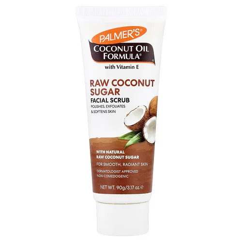 Palmer's, Coconut Oil Formula® con vitamina E, Exfoliante facial con azúcar de coco crudo, 90 g (3,17 oz)