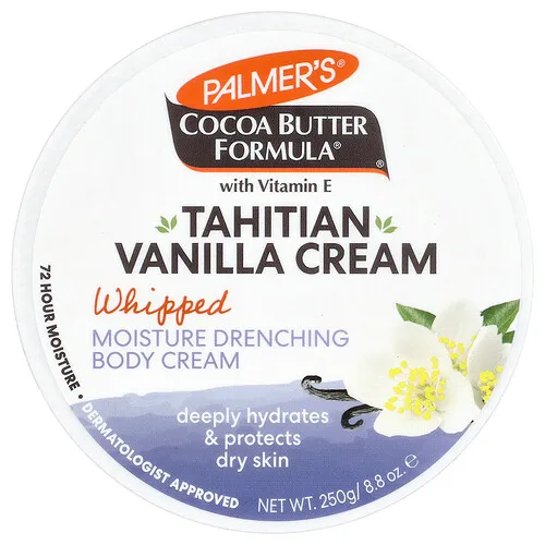 Palmer's, Cocoa Butter Formula® con vitamina E, Crema batida humectante para el cuerpo, Vainilla de Tahití, 250 g (8,8 oz)