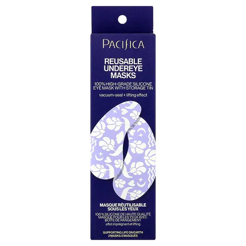 Pacifica, Mascarilla de belleza reutilizable para la zona debajo de los ojos, 2 mascarillas