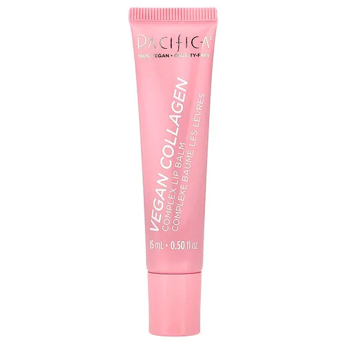 Pacifica, Colágeno vegano, Bálsamo labial complejo, Brillo rosado de cupcake de vainilla, 15 ml (0,5 oz. Líq.)