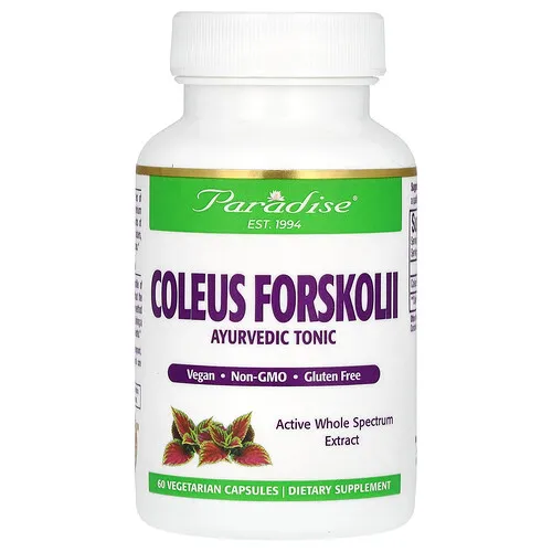 Paradise Herbs, Coleus forskolii, 60 cápsulas vegetales (250 mg por cápsula)