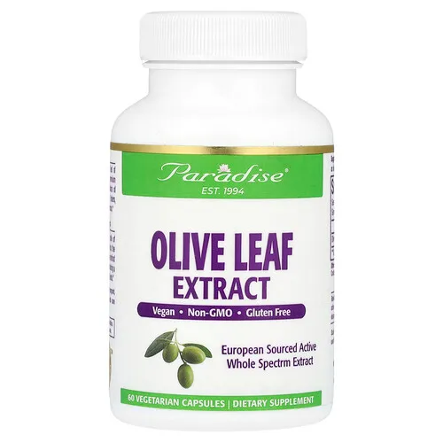 Paradise Herbs, Extracto de hoja de olivo, 60 cápsulas vegetales (250 mg por cápsula)