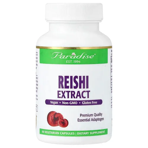 Paradise Herbs, Extracto de reishi, 60 cápsulas vegetales (400 mg por cápsula)