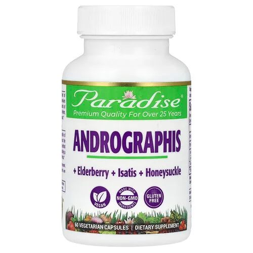 Paradise Herbs, Andrographis de máxima calidad, 60 cápsulas vegetales