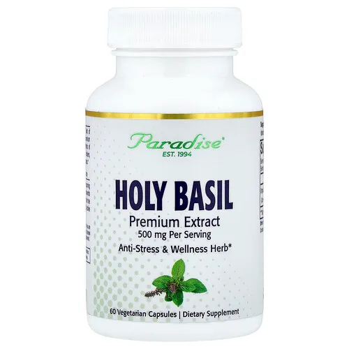 Paradise Herbs, Albahaca morada, 60 cápsulas vegetales (250 mg por cápsula)