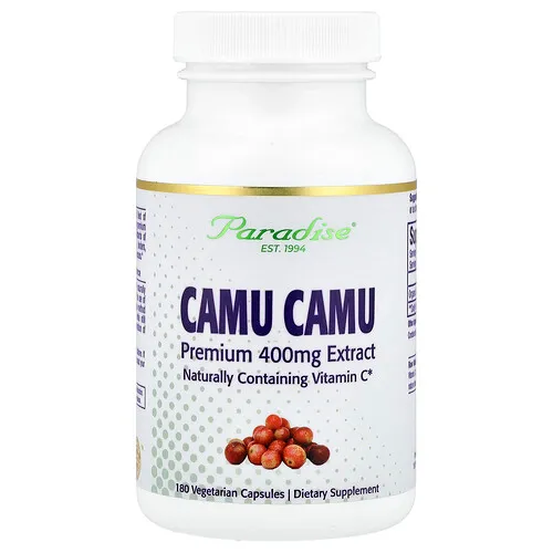 Paradise Herbs, Extracto prémium de camu-camu, 400 mg, 180 cápsulas vegetales