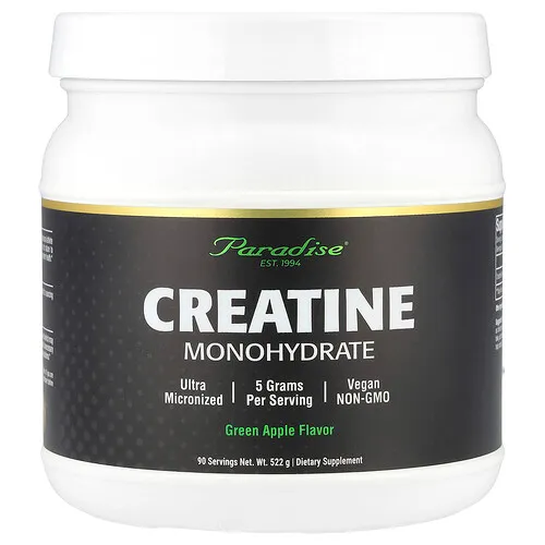 Paradise Herbs, Monohidrato de creatina, Manzana verde, 522 g