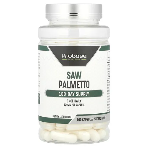 Probase Nutrition, Palma enana americana, 500 mg, 100 cápsulas