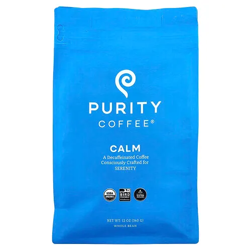Purity Coffee, Calm, Grano entero, Descafeinado, 340 g (12 oz)