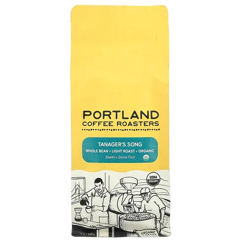 Portland Coffee Roasters, Café orgánico, en grano, tueste ligero, Tanager's Song, 340 g (12 oz)