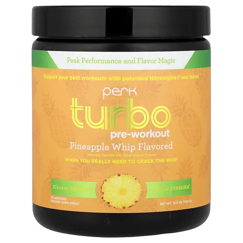 Perk Energy, Turbo, Preentrenamiento, Batido de piña, 304 g (10,9 oz)