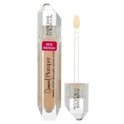 Physicians Formula, Diamond Plumper, Suplemento voluminizador de labios Mineral Wear, 1711772 Rosa claro, Corte princesa, 5 ml (0,17 oz. líq.)