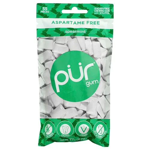 The PUR Company, Goma de mascar, Menta verde, 55 piezas, 77 g (2,72 oz)