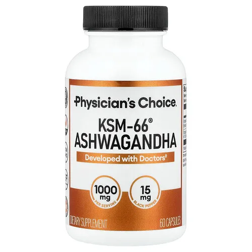 Physician's Choice, Ashwagandha KSM-66, 600 mg, 60 cápsulas vegetarianas