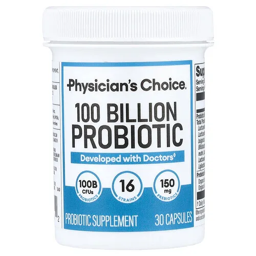 Physician's Choice, 100 Billion Probiotic®, Suplemento probiótico con 60.000 millones de UFC, 30 cápsulas