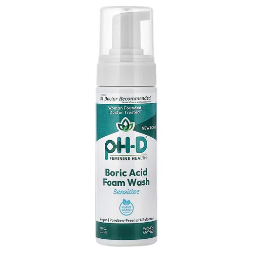 pH-D Feminine Health, Espuma de limpieza con ácido bórico, Sensible, 177 ml (6 oz. líq.)