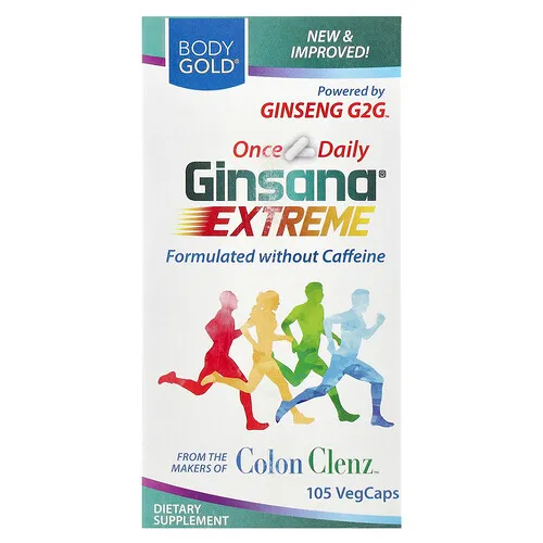 BodyGold, Ginsana® Extreme, 105 cápsulas vegetales