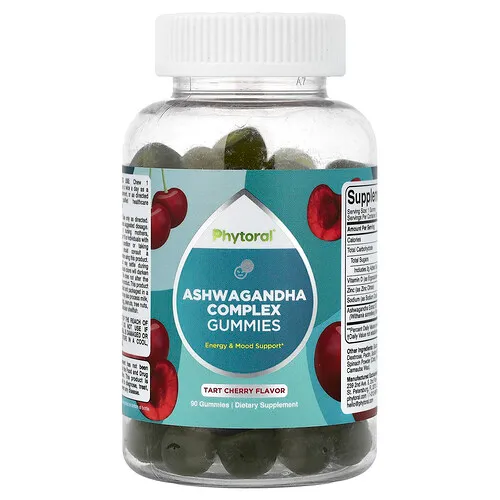 Phytoral, Gomitas con complejo de ashwagandha, Cereza ácida, 90 gomitas