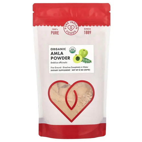 Pure Indian Foods, Amla baya orgánica en polvo, 227 g (8 oz)