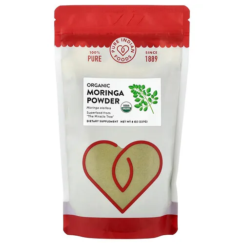 Pure Indian Foods, Polvo de moringa orgánica, 227 g (8 oz.)