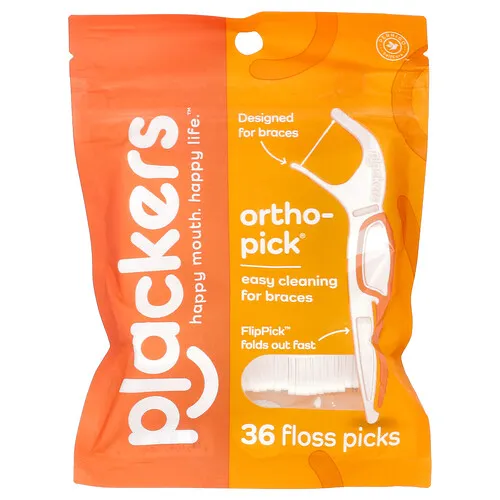 Plackers, Orthopick, Palillos con hilo dental, 36 unidades