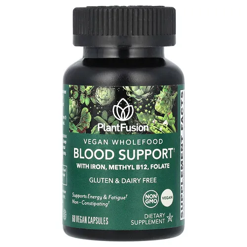 PlantFusion, Alimentos integrales veganos, Refuerzo para la sangre, 60 cápsulas veganas