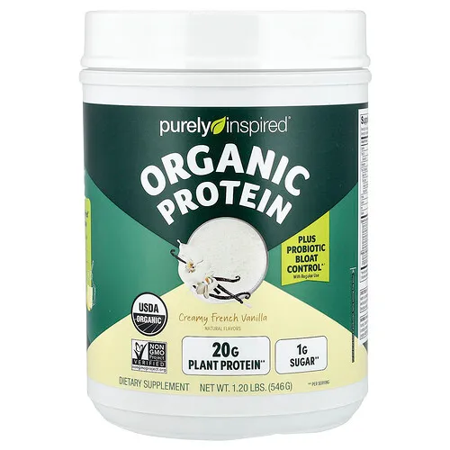 Purely Inspired, Proteína orgánica en polvo, Vainilla francesa cremosa, 546 g (1,2 lb)