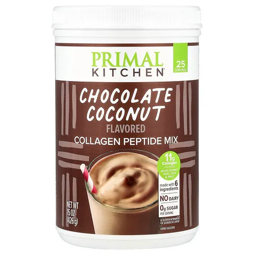 Primal Kitchen, Mezcla de péptidos de colágeno, Chocolate y coco, 426 g (15 oz)