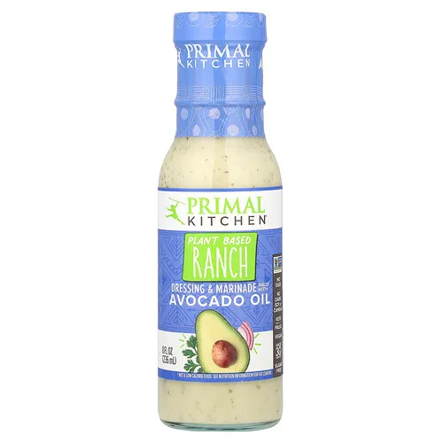 Primal Kitchen, Aderezo y adobo elaborado con aceite de aguacate, Ranch a base de plantas, 236 ml (8 oz. líq.)